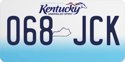 KY license plate 068JCK