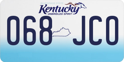 KY license plate 068JCO