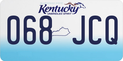 KY license plate 068JCQ