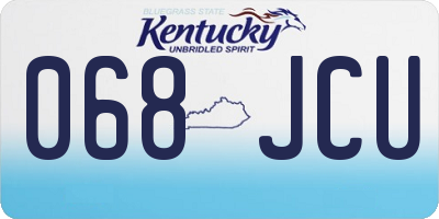 KY license plate 068JCU