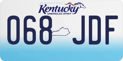 KY license plate 068JDF