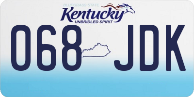 KY license plate 068JDK