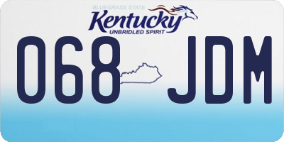KY license plate 068JDM