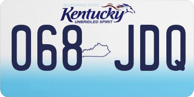 KY license plate 068JDQ