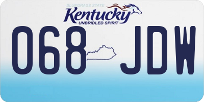 KY license plate 068JDW