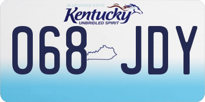 KY license plate 068JDY
