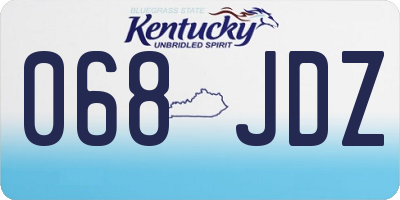 KY license plate 068JDZ