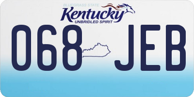 KY license plate 068JEB