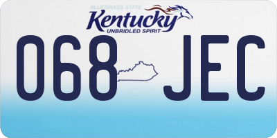 KY license plate 068JEC