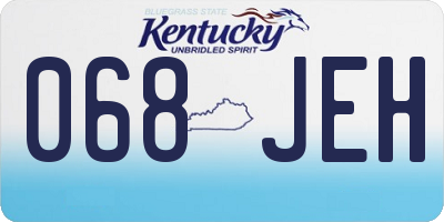 KY license plate 068JEH