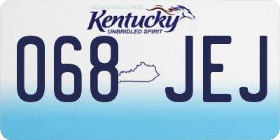 KY license plate 068JEJ