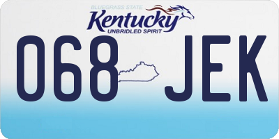 KY license plate 068JEK