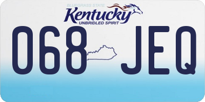 KY license plate 068JEQ