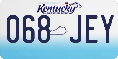 KY license plate 068JEY