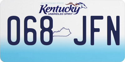 KY license plate 068JFN