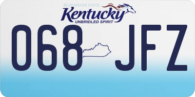 KY license plate 068JFZ