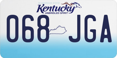 KY license plate 068JGA