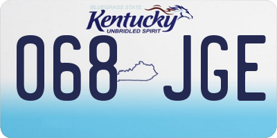KY license plate 068JGE