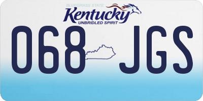 KY license plate 068JGS