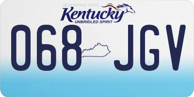 KY license plate 068JGV