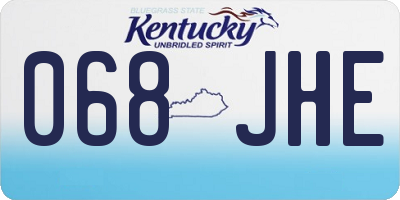 KY license plate 068JHE