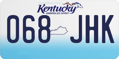 KY license plate 068JHK