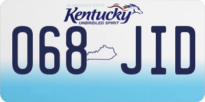KY license plate 068JID
