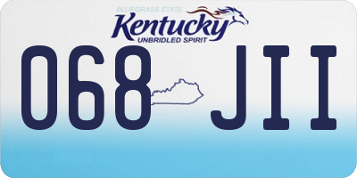 KY license plate 068JII