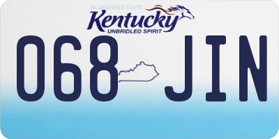 KY license plate 068JIN
