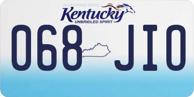 KY license plate 068JIO