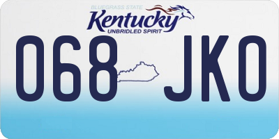 KY license plate 068JKO