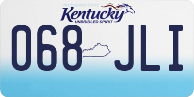 KY license plate 068JLI