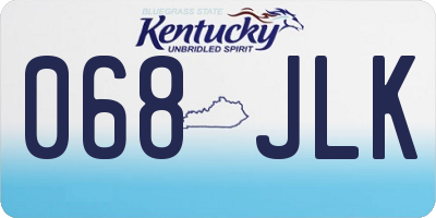 KY license plate 068JLK