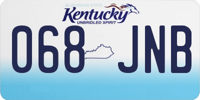 KY license plate 068JNB