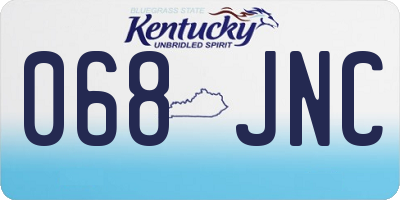 KY license plate 068JNC