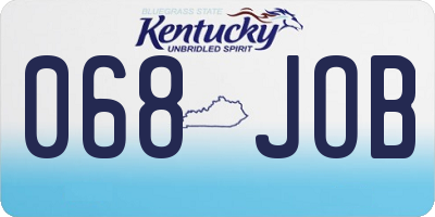 KY license plate 068JOB