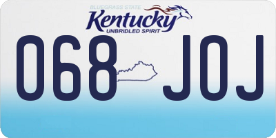 KY license plate 068JOJ