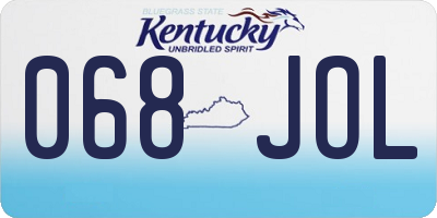 KY license plate 068JOL