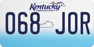 KY license plate 068JOR