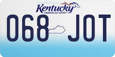 KY license plate 068JOT