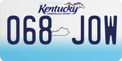 KY license plate 068JOW