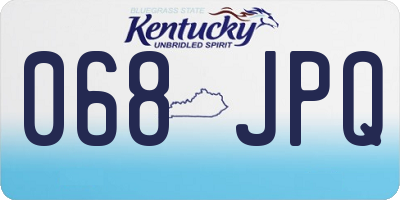 KY license plate 068JPQ