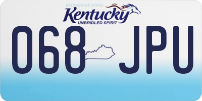 KY license plate 068JPU