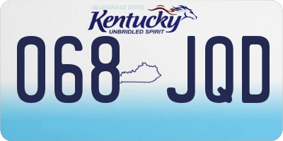 KY license plate 068JQD