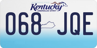 KY license plate 068JQE