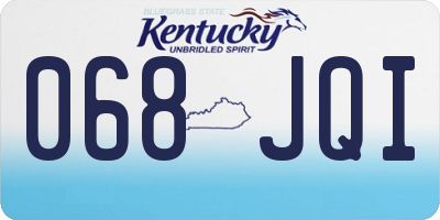 KY license plate 068JQI