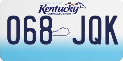 KY license plate 068JQK