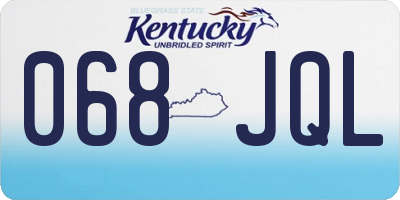 KY license plate 068JQL