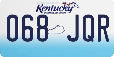 KY license plate 068JQR