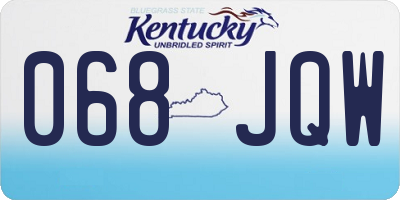 KY license plate 068JQW